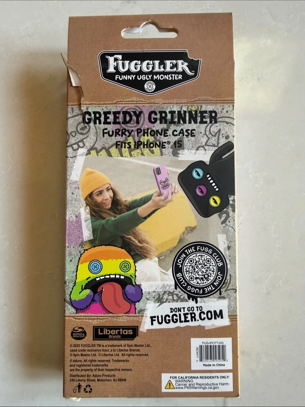 IPhone 15 Purple Fuzzy Fuggler Furry iPhone Case